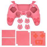 PlayVital Gothic Imp Series Cute Silicone Case for ps5 Controller with 4 Thumb Grips and 6 Stickers, Anti-Slip Silicone Skin Cover, Compatible with ps5 Charging Station - Peach Pink - GTKPFP004