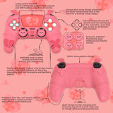 PlayVital Gothic Imp Series Cute Silicone Case for ps5 Controller with 4 Thumb Grips and 6 Stickers, Anti-Slip Silicone Skin Cover, Compatible with ps5 Charging Station - Peach Pink - GTKPFP004