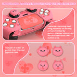 PlayVital Gothic Imp Series Cute Silicone Case for ps5 Controller with 4 Thumb Grips and 6 Stickers, Anti-Slip Silicone Skin Cover, Compatible with ps5 Charging Station - Peach Pink - GTKPFP004