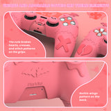 PlayVital Gothic Imp Series Cute Silicone Case for ps5 Controller with 4 Thumb Grips and 6 Stickers, Anti-Slip Silicone Skin Cover, Compatible with ps5 Charging Station - Peach Pink - GTKPFP004