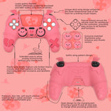 PlayVital Gothic Imp Series Cute Silicone Case for ps5 Controller with 4 Thumb Grips and 6 Stickers, Anti-Slip Silicone Skin Cover, Compatible with ps5 Charging Station - Peach Pink - GTKPFP004