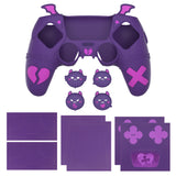 PlayVital Gothic Imp Series Cute Silicone Case for ps5 Controller with 4 Thumb Grips and 6 Stickers, Anti-Slip Silicone Skin Cover, Compatible with ps5 Charging Station - Purple - GTKPFP002