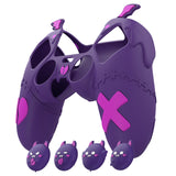 PlayVital Gothic Imp Series Cute Silicone Case for ps5 Controller with 4 Thumb Grips and 6 Stickers, Anti-Slip Silicone Skin Cover, Compatible with ps5 Charging Station - Purple - GTKPFP002