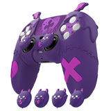 PlayVital Gothic Imp Series Cute Silicone Case for ps5 Controller with 4 Thumb Grips and 6 Stickers, Anti-Slip Silicone Skin Cover, Compatible with ps5 Charging Station - Purple - GTKPFP002