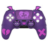 PlayVital Gothic Imp Series Cute Silicone Case for ps5 Controller with 4 Thumb Grips and 6 Stickers, Anti-Slip Silicone Skin Cover, Compatible with ps5 Charging Station - Purple - GTKPFP002