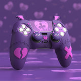 PlayVital Gothic Imp Series Cute Silicone Case for ps5 Controller with 4 Thumb Grips and 6 Stickers, Anti-Slip Silicone Skin Cover, Compatible with ps5 Charging Station - Purple - GTKPFP002