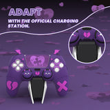 PlayVital Gothic Imp Series Cute Silicone Case for ps5 Controller with 4 Thumb Grips and 6 Stickers, Anti-Slip Silicone Skin Cover, Compatible with ps5 Charging Station - Purple - GTKPFP002