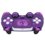 PlayVital Gothic Imp Series Cute Silicone Case for ps5 Controller with 4 Thumb Grips and 6 Stickers, Anti-Slip Silicone Skin Cover, Compatible with ps5 Charging Station - Purple - GTKPFP002