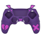 PlayVital Gothic Imp Series Cute Silicone Case for ps5 Controller with 4 Thumb Grips and 6 Stickers, Anti-Slip Silicone Skin Cover, Compatible with ps5 Charging Station - Purple - GTKPFP002