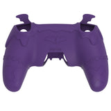 PlayVital Gothic Imp Series Cute Silicone Case for ps5 Controller with 4 Thumb Grips and 6 Stickers, Anti-Slip Silicone Skin Cover, Compatible with ps5 Charging Station - Purple - GTKPFP002