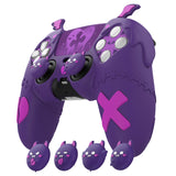 PlayVital Gothic Imp Series Cute Silicone Case for ps5 Controller with 4 Thumb Grips and 6 Stickers, Anti-Slip Silicone Skin Cover, Compatible with ps5 Charging Station - Purple - GTKPFP002