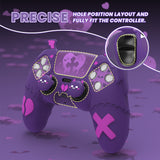 PlayVital Gothic Imp Series Cute Silicone Case for ps5 Controller with 4 Thumb Grips and 6 Stickers, Anti-Slip Silicone Skin Cover, Compatible with ps5 Charging Station - Purple - GTKPFP002