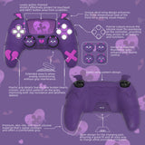 PlayVital Gothic Imp Series Cute Silicone Case for ps5 Controller with 4 Thumb Grips and 6 Stickers, Anti-Slip Silicone Skin Cover, Compatible with ps5 Charging Station - Purple - GTKPFP002