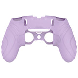 PlayVital Guardian Edition Anti-Slip Ergonomic Silicone Cover Case for ps5 Edge Controller, Soft Rubber Protector Skin for ps5 Edge Wireless Controller with Thumb Grip Caps - Mauve Purple - EHPFP005