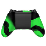 PlayVital Guardian Edition Green & Black Ergonomic Soft Anti-slip Controller Silicone Case Cover, Rubber Protector Skins with Black Joystick Caps for Xbox Series S and Xbox Series X Controller - HCX3013