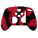 PlayVital Guardian Edition Red & Black Ergonomic Soft Anti-slip Controller Silicone Case Cover, Rubber Protector Skins with Black Joystick Caps for Xbox Series S and Xbox Series X Controller - HCX3012