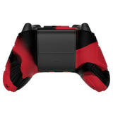 PlayVital Guardian Edition Red & Black Ergonomic Soft Anti-slip Controller Silicone Case Cover, Rubber Protector Skins with Black Joystick Caps for Xbox Series S and Xbox Series X Controller - HCX3012