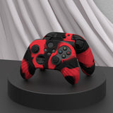 PlayVital Guardian Edition Red & Black Ergonomic Soft Anti-slip Controller Silicone Case Cover, Rubber Protector Skins with Black Joystick Caps for Xbox Series S and Xbox Series X Controller - HCX3012