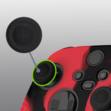 PlayVital Guardian Edition Red & Black Ergonomic Soft Anti-slip Controller Silicone Case Cover, Rubber Protector Skins with Black Joystick Caps for Xbox Series S and Xbox Series X Controller - HCX3012