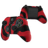 PlayVital Guardian Edition Red & Black Ergonomic Soft Anti-slip Controller Silicone Case Cover, Rubber Protector Skins with Black Joystick Caps for Xbox Series S and Xbox Series X Controller - HCX3012