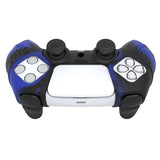 PlayVital Guardian Edition Blue & Black Ergonomic Soft Controller Silicone Case Grips for PS5, Rubber Protector Skins with Thumbstick Caps for PS5 Controller – Compatible with Charging Station - YHPF029