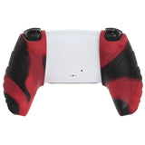 PlayVital Guardian Edition Red & Black Ergonomic Soft Controller Silicone Case Grips for PS5, Rubber Protector Skins with Thumbstick Caps for PS5 Controller – Compatible with Charging Station - YHPF028