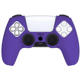 PlayVital Pure Series Ergonomic Anti-Slip Silicone Cover Skin for PS5 Controller, Soft Rubber Grip Case for PS5 Wireless Controller Fits with Charging Station with 6 Thumb Grip Caps - Purple- EKPFP006