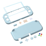 PlayVital Customized Protective Grip Case for NS Switch Lite, Heaven Blue Hard Cover Protector for NS Switch Lite - 1 x Black Border Tempered Glass Screen Protector Included - YYNLP013