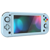 PlayVital Customized Protective Grip Case for NS Switch Lite, Heaven Blue Hard Cover Protector for NS Switch Lite - 1 x Black Border Tempered Glass Screen Protector Included - YYNLP013