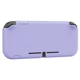 PlayVital Customized Protective Grip Case for NS Switch Lite, Light Violet Hard Cover Protector for NS Switch Lite - 1 x Black Border Tempered Glass Screen Protector Included - YYNLP012