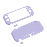 PlayVital Customized Protective Grip Case for NS Switch Lite, Light Violet Hard Cover Protector for NS Switch Lite - 1 x Black Border Tempered Glass Screen Protector Included - YYNLP012