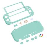 PlayVital Customized Protective Grip Case for NS Switch Lite, Misty Green Hard Cover Protector for NS Switch Lite - 1 x Black Border Tempered Glass Screen Protector Included - YYNLP011