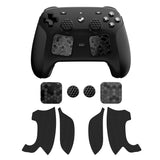 PlayVital Hexagon Diamond Texture Grip Sticker Set for Steam Controller 2, Anti-Slip PU Skin Cover Accessory Kit for Steam Controller with Touchpad Stickers and Thumb Grips - Black - SURSCM001
