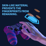 PlayVital Line & Dot Pink & Purple & Blue Silicone Cover Skin for ps4 Controller, Anti-Slip Soft Protector Case Cover with Thumb Grip Caps for ps4 for ps4 Slim for ps4 Pro Controller - CLRP4P006