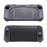 PlayVital METEOR Protective Case for Nintendo Switch 2, Dockable Ergonomic Non-Slip TPU Grip Cover with Thumb Grip for Switch 2, Shockproof Anti-Scratches Protector - New Hope Gray - YDCNTM003