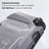 PlayVital METEOR Protective Case for Nintendo Switch 2, Dockable Ergonomic Non-Slip TPU Grip Cover with Thumb Grip for Switch 2, Shockproof Anti-Scratches Protector - New Hope Gray - YDCNTM003