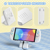 PlayVital Magic Wings Silicone Grip Case for Nintendo Switch 2 – Dockable Anime Protective Cover with Extra Adjustable Stand & Thumb Grips - White - XYFNTM002