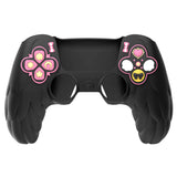 PlayVital Magic Wings Protective Silicone Cover Skin for PS5 Controller – Soft Anti-Slip Grip Protector Case for PS5 Controller with Thumbstick Caps & Themed Stickers, Charging Station Compatible - Black - YLEPFP001