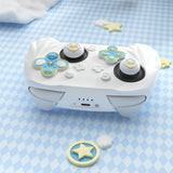 PlayVital Magic Wings Silicone Cover for Nintendo Switch 2 Pro Controller, Cute Protective Skin Case for Switch 2 Pro Controller with Back Button Caps, Thumb Grips & Stickers - White - PQCPTP002