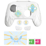 PlayVital Magic Wings Silicone Cover for Nintendo Switch 2 Pro Controller, Cute Protective Skin Case for Switch 2 Pro Controller with Back Button Caps, Thumb Grips & Stickers - White - PQCPTP002