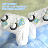 PlayVital Magic Wings Silicone Cover for Nintendo Switch 2 Pro Controller, Cute Protective Skin Case for Switch 2 Pro Controller with Back Button Caps, Thumb Grips & Stickers - White - PQCPTP002