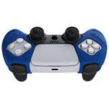 PlayVital Mecha Edition Blue Ergonomic Soft Controller Silicone Case Grips for PS5 Controller, Rubber Protector Skins with Thumbstick Caps for PS5 Controller - Compatible with Charging Station - JGPF005