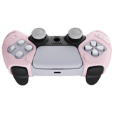 PlayVital Mecha Edition Cherry Blossoms Ergonomic Soft Controller Silicone Case Grips for PS5 Controller, Rubber Protector Skins with Thumbstick Caps for PS5 Controller - Compatible with Charging Station - JGPF007