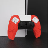 PlayVital Mecha Edition Passion Red Ergonomic Soft Controller Silicone Case Grips for PS5 Controller, Rubber Protector Skins with Thumbstick Caps for PS5 Controller - Compatible with Charging Station - JGPF009