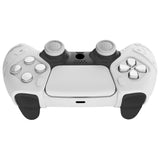 PlayVital Mecha Edition White Ergonomic Soft Controller Silicone Case Grips for PS5 Controller, Rubber Protector Skins with Thumbstick Caps for PS5 Controller – Compatible with Charging Station - JGPF002