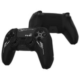 PlayVital Mecha Edition Silicone Cover Compatible with ps5 Controller with 2 Joystick Caps and 6 Stickers, Shockproof Non-Slip Grip Protector Accessories, Fits for ps5 Charging Station - Black - KKBPFP001