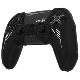 PlayVital Mecha Edition Silicone Cover Compatible with ps5 Controller with 2 Joystick Caps and 6 Stickers, Shockproof Non-Slip Grip Protector Accessories, Fits for ps5 Charging Station - Black - KKBPFP001