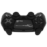 PlayVital Mecha Edition Silicone Cover Compatible with ps5 Controller with 2 Joystick Caps and 6 Stickers, Shockproof Non-Slip Grip Protector Accessories, Fits for ps5 Charging Station - Black - KKBPFP001