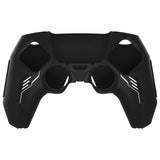 PlayVital Mecha Edition Silicone Cover Compatible with ps5 Controller with 2 Joystick Caps and 6 Stickers, Shockproof Non-Slip Grip Protector Accessories, Fits for ps5 Charging Station - Black - KKBPFP001