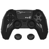 PlayVital Mecha Edition Silicone Cover Compatible with ps5 Controller with 2 Joystick Caps and 6 Stickers, Shockproof Non-Slip Grip Protector Accessories, Fits for ps5 Charging Station - Black - KKBPFP001